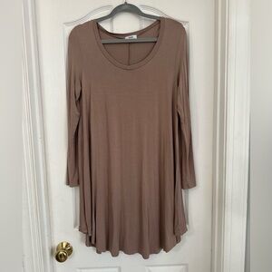 Piko Women's Brown Long Sleeve Tunic